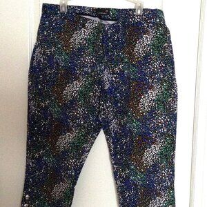 Laura Plus Women's Capri Cropped Pants Size 14 Multi Colored No Pockets Casual